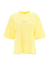 Logo Cotton Short Sleeve T-Shirt Yellow - MARNI - BALAAN 2