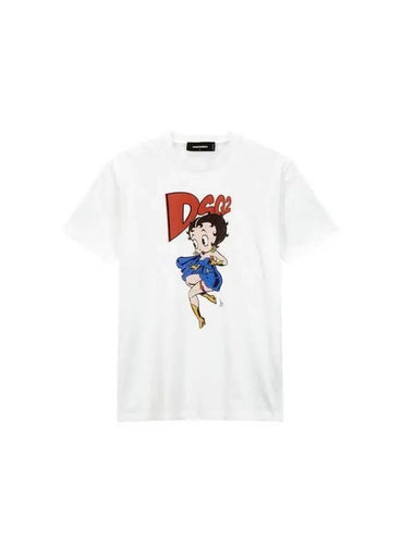 Men s Betty Boop Graphic Cotton T Shirt White - DSQUARED2 - BALAAN 1