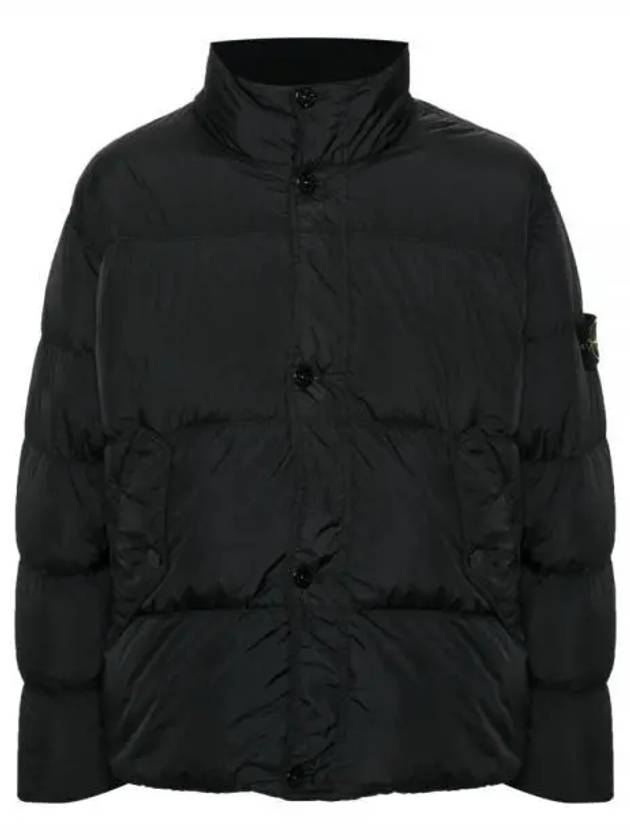 Garment Dyed Crinkle Reps Down Padding Black - STONE ISLAND - BALAAN 2