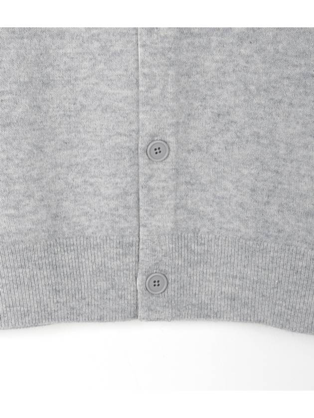 Face Patch Crop Cardigan Light Grey Melange - ACNE STUDIOS - BALAAN 7