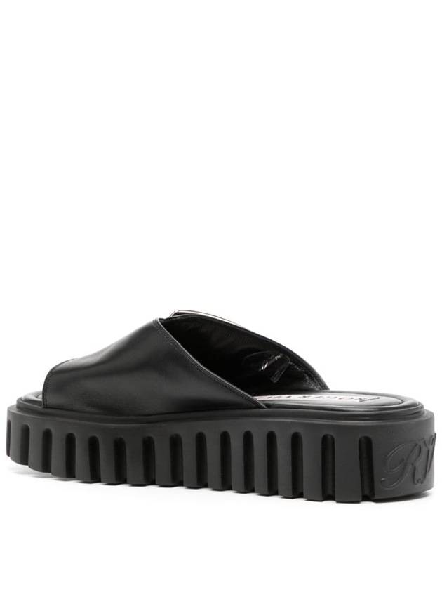 Viv Go Tick Metal Buckle Slippers Black - ROGER VIVIER - BALAAN 5