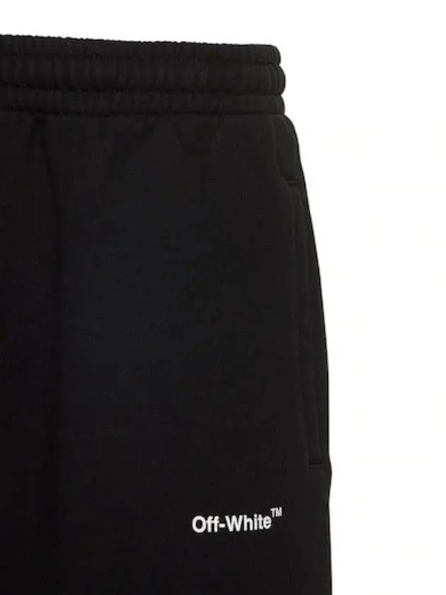 Off White Diag Print Cotton Jersey Sweat Shorts Black - OFF WHITE - BALAAN 3