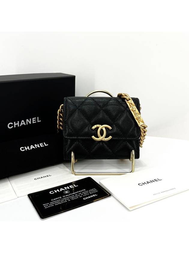 Caviar chain wallet cross bag black AP2335 - CHANEL - BALAAN 3