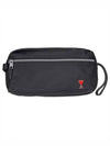 Heart Logo Pouch Bag Black - AMI - BALAAN 1