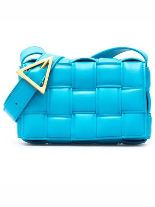 Gold Padded Cassette Cross Bag Blue - BOTTEGA VENETA - BALAAN 2