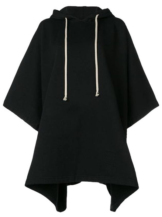 Dark Shadow Barbell Poncho Sweatshirt DS19S4234F 09 BLACK DAC003bk - RICK OWENS - BALAAN 1