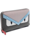 Monster Zip Round Long Wallet Grey - FENDI - BALAAN 4