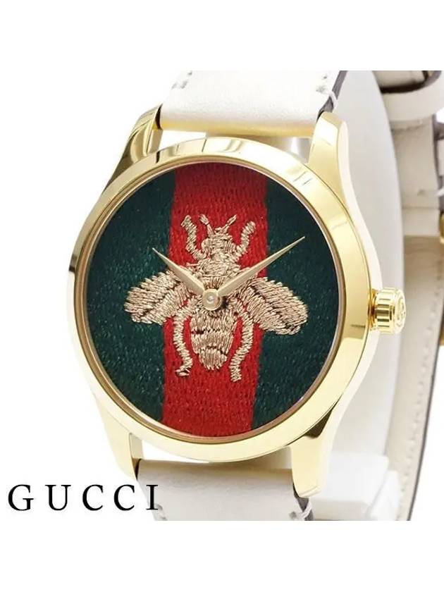 Women's Bee Embroidered Stripe Watch - GUCCI - BALAAN 3