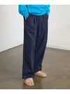 One tuck linen wide pants navy - INDUST - BALAAN 4