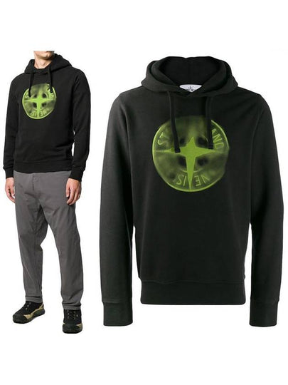 Faded Compass Logo Hoodie Black - STONE ISLAND - BALAAN 2