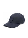 Logo Patch Cotton Ball Cap Navy - STONE ISLAND - BALAAN 2