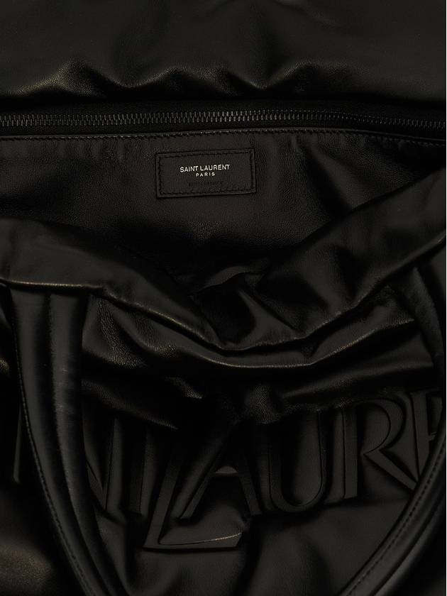 Logo Nappa Lambskin Tote Bag Black - SAINT LAURENT - BALAAN 4