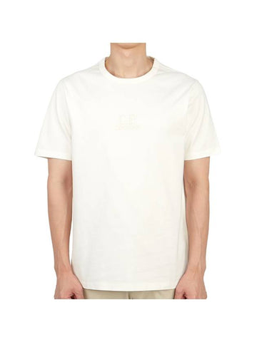 Embroidered Logo Cotton Short Sleeve T-Shirt White - CP COMPANY - BALAAN 1