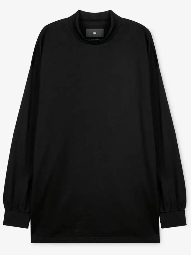 Logo Patch Mock Neck Loose Fit Long Sleeve T-Shirt Black - Y-3 - BALAAN 3