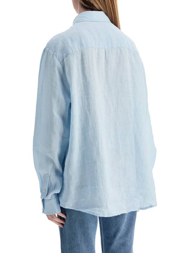 Cassel Linen Long Sleeve Shirt Light Blue - A.P.C. - BALAAN 5