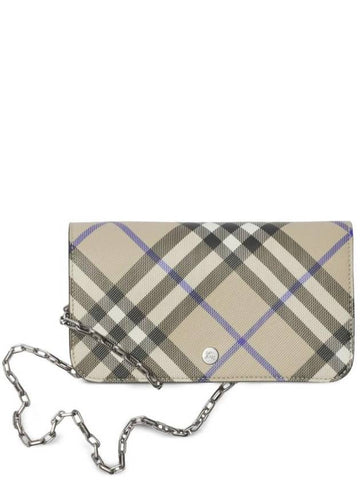 Check Chain Strap Long Wallet Lichen - BURBERRY - BALAAN 1