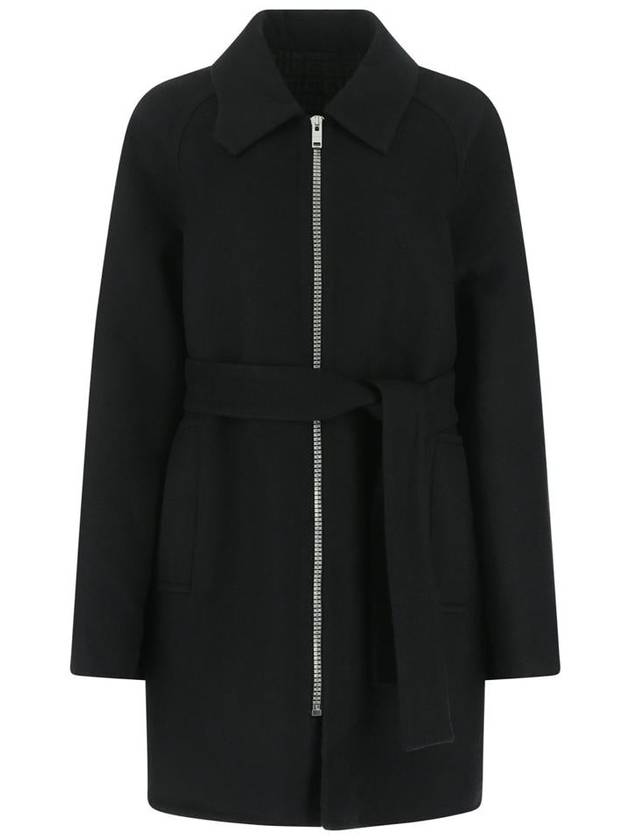 Women's Cashmere Wool Zip-up Single Coat Black - GIVENCHY - BALAAN 2