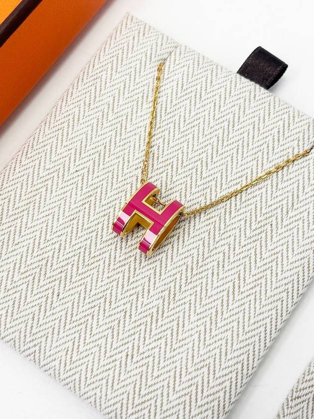 Pop Ache Pendant Gold Hardware Rose Extreme Necklace 4VHEA34292 - HERMES - BALAAN 1