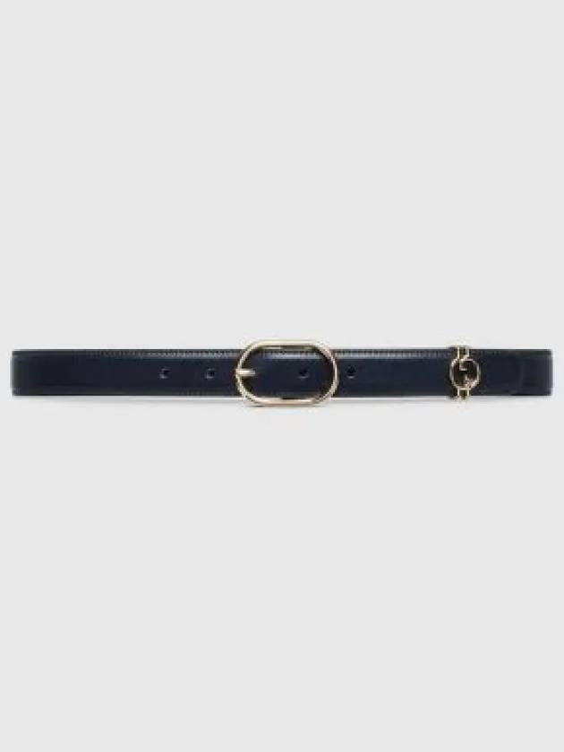 Round Interlocking G Leather Belt Navy - GUCCI - BALAAN 2