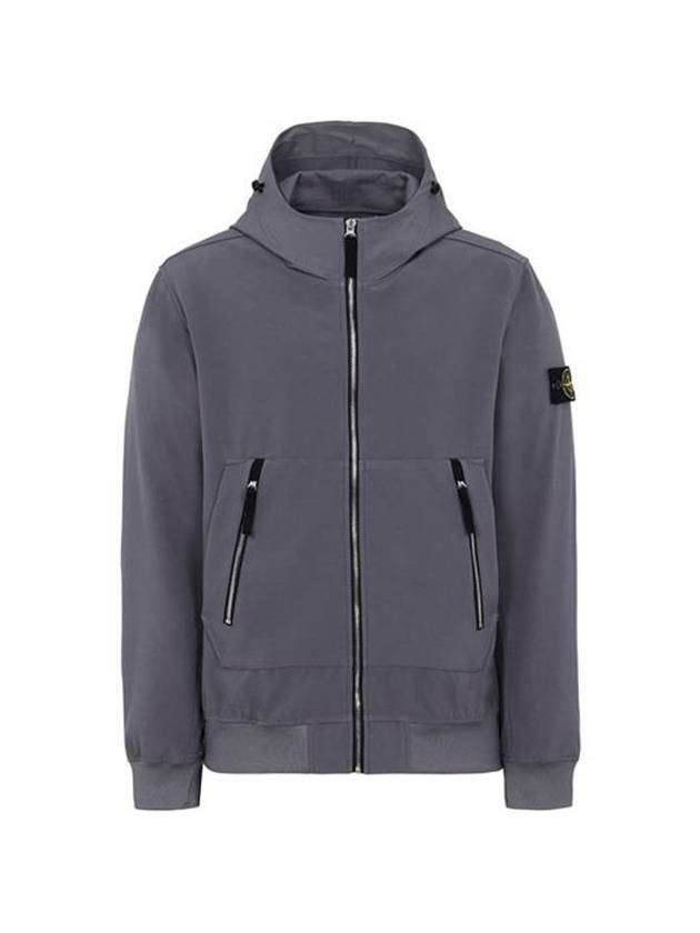 Men's Light Soft Shell R Hooded Jacket Dark Grey - STONE ISLAND - BALAAN 1