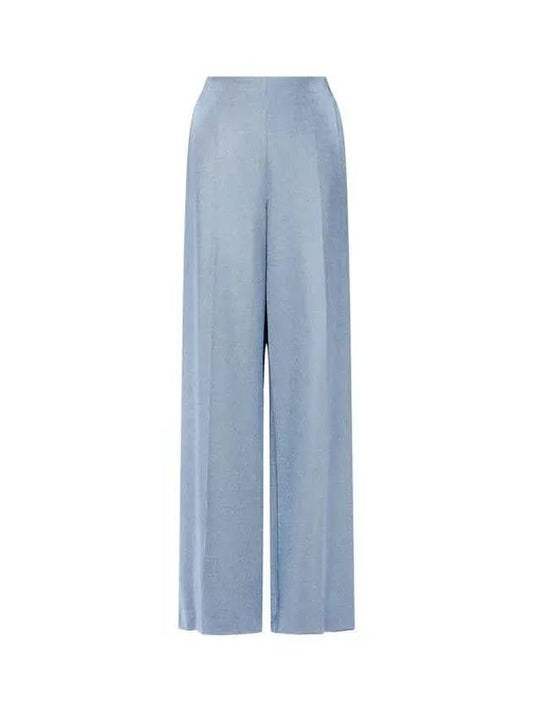 Women s Metallic Knit Wide Pants Blue - GIORGIO ARMANI - BALAAN 1