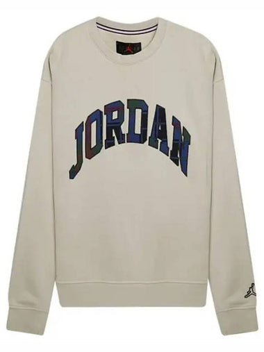 Jordan Essential Holiday Fleece Crew Sweatshirt Beige - NIKE - BALAAN 1