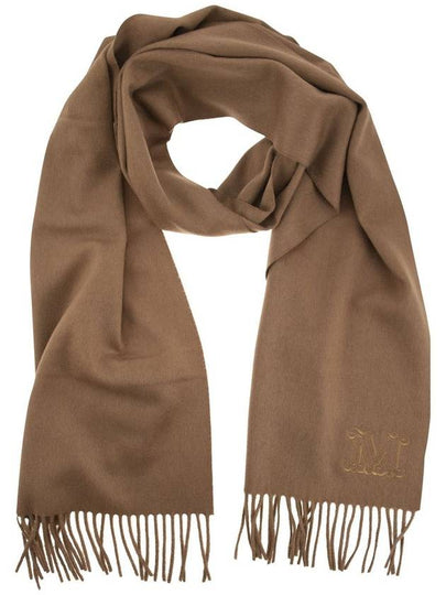 Wsdalia Embroidered Logo Cashmere Scarf Brown - MAX MARA - BALAAN 2