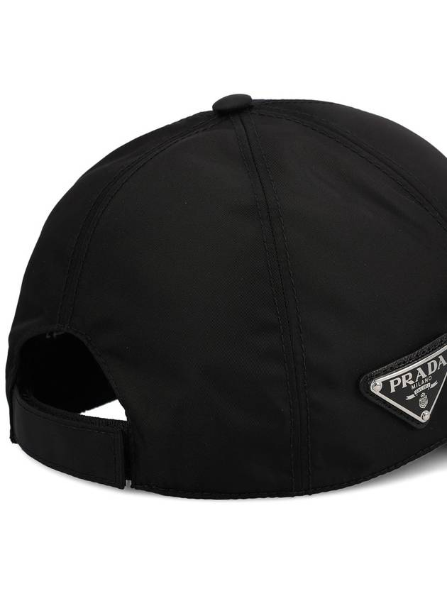 Re-Nylon Triangle Logo Baseball Cap Black - PRADA - BALAAN 5