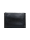 Men's Mini Monogram Silver Large Clutch Bag Black - SAINT LAURENT - BALAAN 1