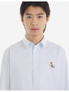 Dressed Fox Patch Relaxed Long Sleeve Shirt Light Blue - MAISON KITSUNE - BALAAN 6