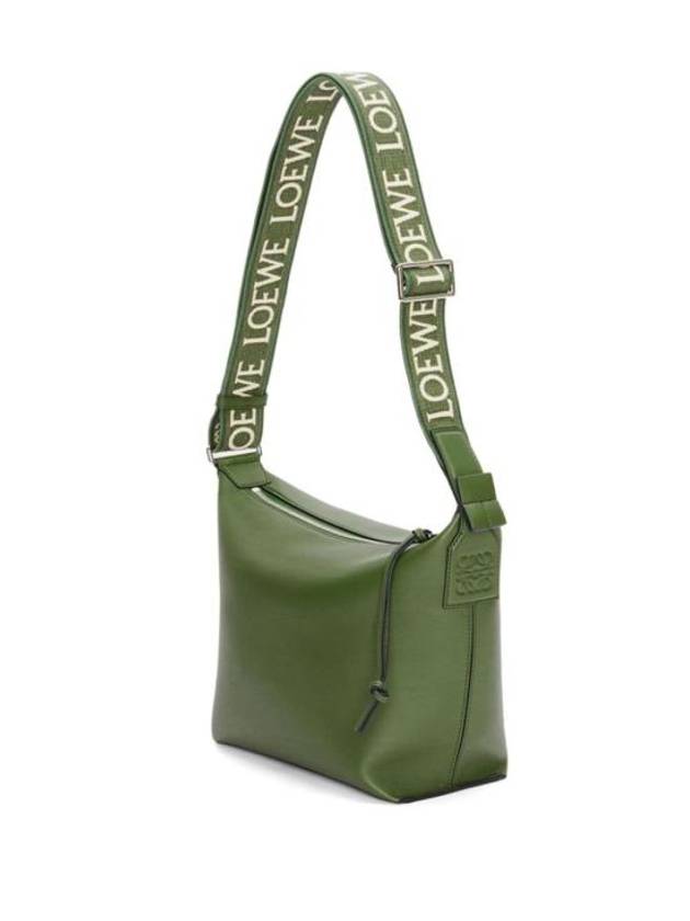 Small Cubi Supple Smooth Calfskin Jacquard Cross Bag Olive - LOEWE - BALAAN 4