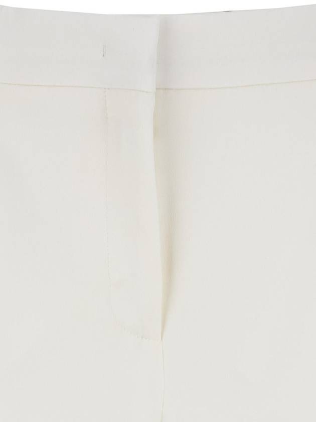 White High Waist Pants With Concealed Closure In Silk Blend Woman - ALBERTA FERRETTI - BALAAN 3