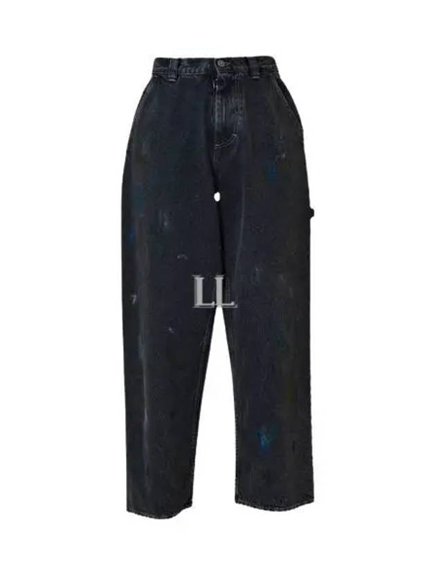 Women's Paint Splatter Wide Jeans Black - MAISON MARGIELA - BALAAN 2