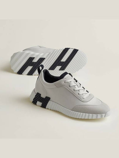 Bouncing Sneakers Calfskin Suede Goatskin Blanc - HERMES - BALAAN 2