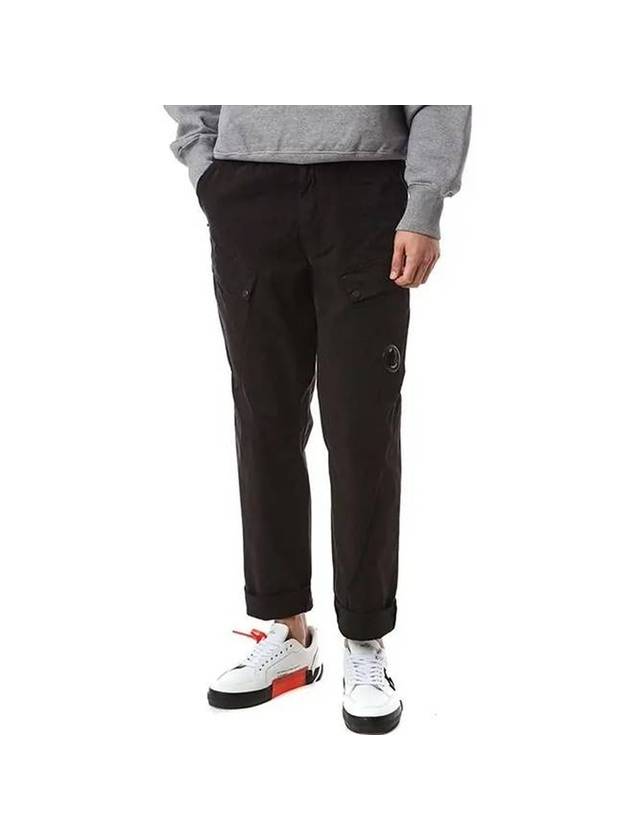 Men's Circle Logo Cargo Straight Pants Black - CP COMPANY - BALAAN 1