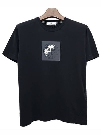 Garment Dyed Institutional One Print Cotton Jersey Short Sleeve T Shirt Black - STONE ISLAND - BALAAN 2