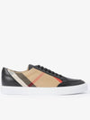 House Check Panel Leather Low Top Sneakers Black - BURBERRY - BALAAN 2