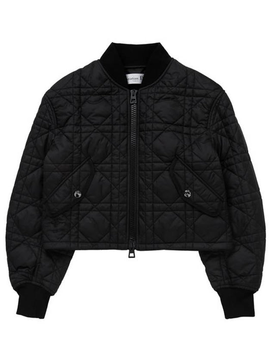 Bomber Jacket Macrocannage Quilted Technical Taffeta Black - DIOR - BALAAN 2