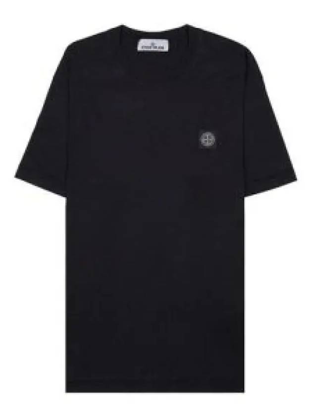 Logo Patch Short Sleeves T-Shirt Black - STONE ISLAND - BALAAN 2