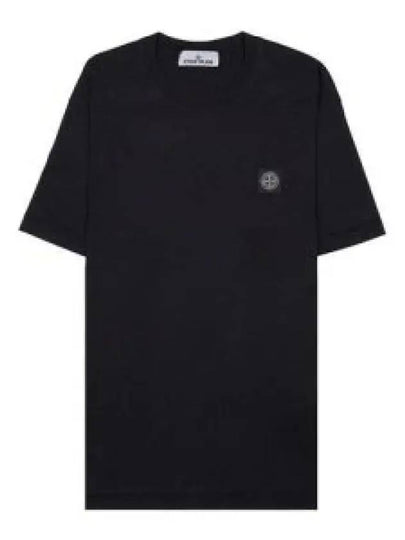 Logo Patch Short Sleeves T-Shirt Black - STONE ISLAND - BALAAN 2