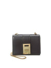 Hug Chain Leather Cald Wallet Black - SALVATORE FERRAGAMO - BALAAN 1