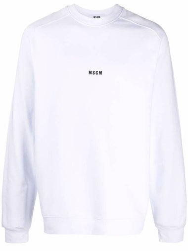 Micro Logo Print Cotton Sweatshirt White - MSGM - BALAAN 1