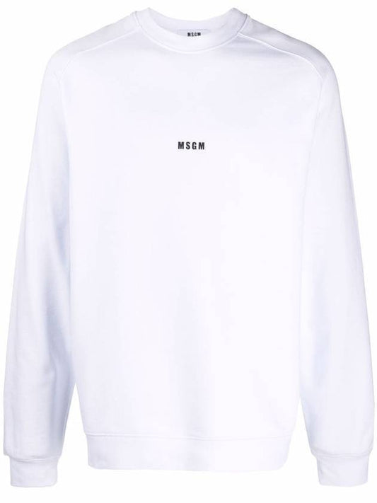 Micro Logo Print Cotton Sweatshirt White - MSGM - BALAAN 1