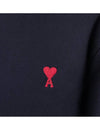 Men's Small Heart Logo Sweatshirt Navy - AMI - BALAAN 6