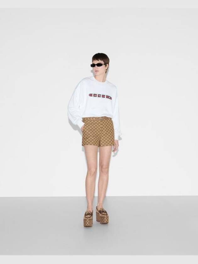 Print Cotton Jersey Sweatshirt White - GUCCI - BALAAN 3