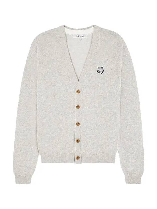 Bold Fox Head Patch Regular Cardigan Grey - MAISON KITSUNE - BALAAN 2