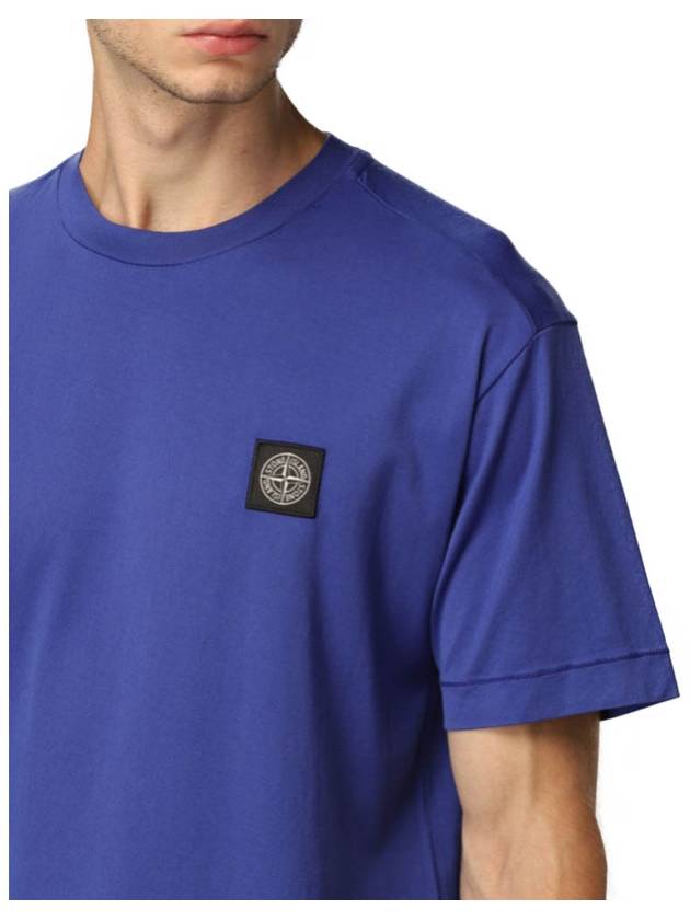 Mini Waffen Logo Patch Short Sleeve TShirt Blue - STONE ISLAND - BALAAN 6