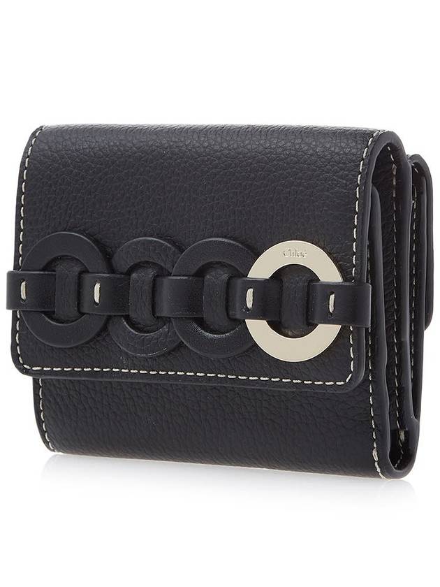 Darryl Flap Tri-Fold Small Half Wallet Black - CHLOE - BALAAN 3