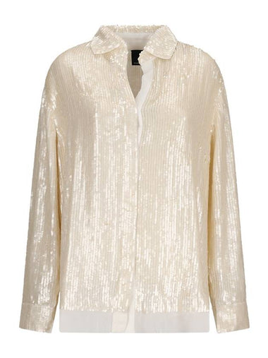 FLUID SHIRT WITH SEQUIN EMBROIDERY - PINKO - BALAAN 1