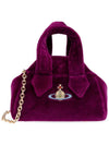 Women s Shoulder Bag Vivienne Westwood Velvet Frame Purple - VIVIENNE WESTWOOD - BALAAN 1